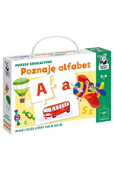 KAPITAN NAUKA Puzzle educationale Poznaje alfabet, educational cu litere mari...