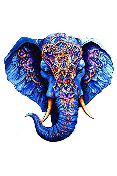 RECENT TOYS Puzzle lemn elefant 174 piese multicolor cu suport si saculet