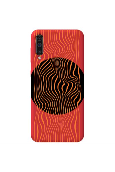 Other Samsung A70 Trapezoidal lines Red Colored Silicone TPU Θήκη