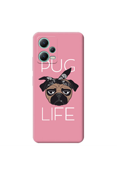 Other Xiaomi Redmi Note 12 Pro 5G Pug Life Pink Colored Silicone TPU Θήκη