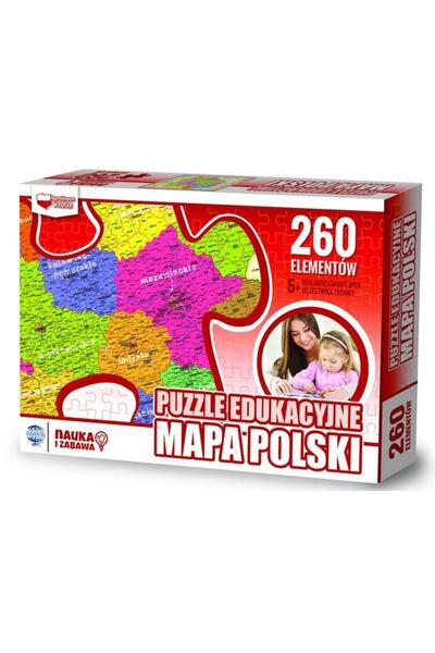 ZACHEM Puzzle harta educationala a Poloniei, Zachem, 260 piese