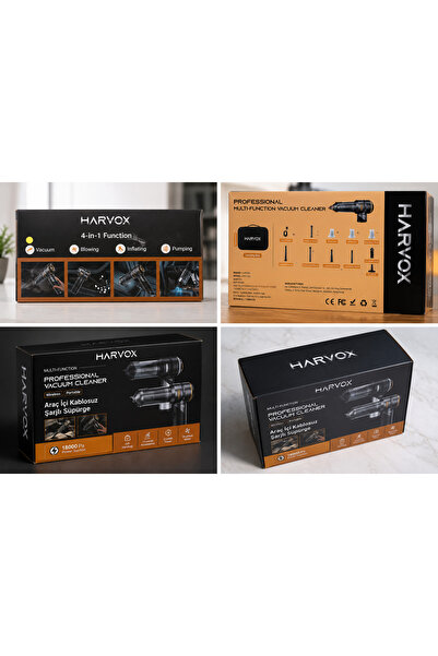 HARVOX Araç İçi Kablosuz Süpürge 18000 PS Güçlü
