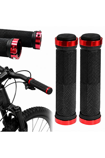 Gearox Manșoane de bicicletă roșii, anti-alunecare, cu sistem de blocare.