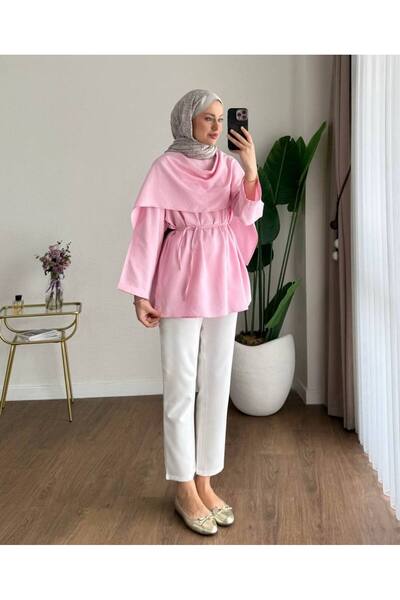 Trend Paris Cape Collar Blouse Pink