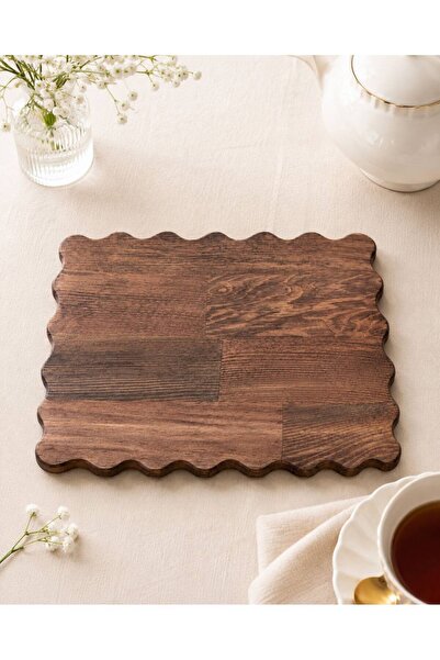 fam wood art Rectangular Daisy Natural Wood Cheese and Presentation Plate, Co...