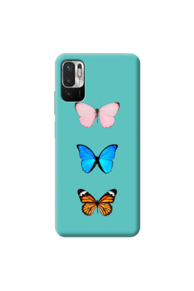 Other Xiaomi Redmi Note 10 Pro 5G Triple Butterfly Turquoise Colored Silicone...