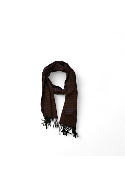 Hedea Burgundy Knitted Pattern Kaşkol