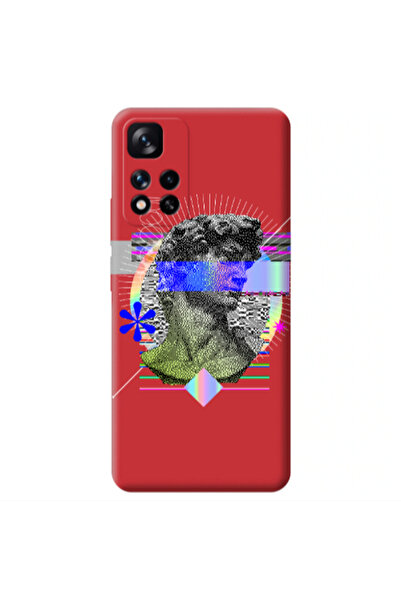 Other Xiaomi Redmi Note 11 Pro 5G Statue pixels Red Colored Silicone TPU Θήκη