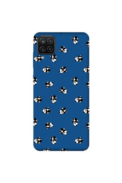 Other Samsung A12 Small Pandas Blue Colored Silicone TPU Θήκη
