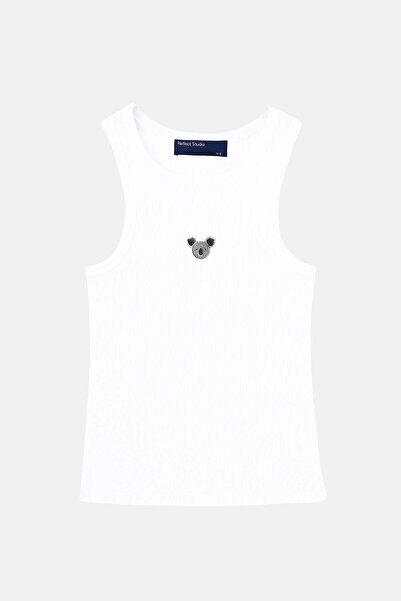 Reflect Studio Koala Ribana Halter Neck Tank Top - White