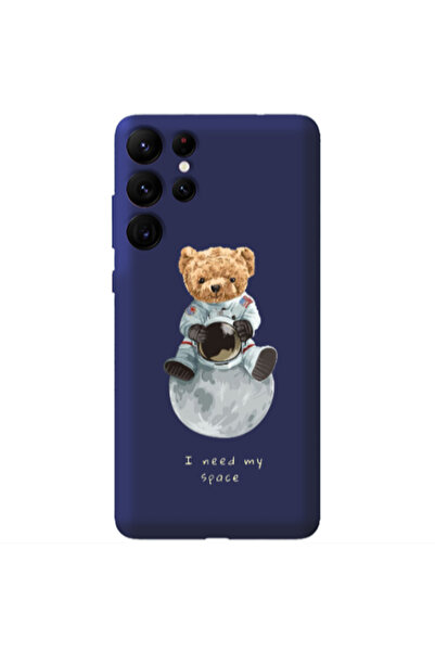 Other Samsung S22 Ultra Bear in space Dark blue Colored Silicone TPU Θήκη