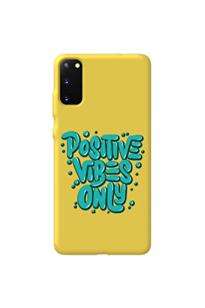 Other Samsung S20 Positive Vibes Only Yellow Colored Silicone TPU Θήκη