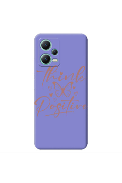 Other Xiaomi Redmi Note 12 Pro 5G Think Positive Purple Colored Silicone TPU ...