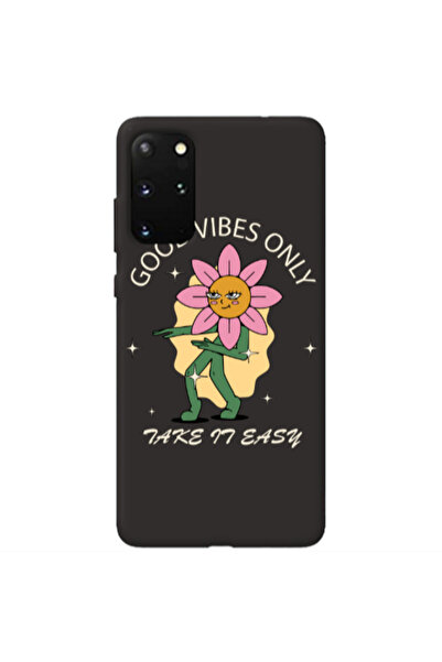 Other Samsung S20 Plus Good Vibes Only Black Colored Silicone TPU Θήκη