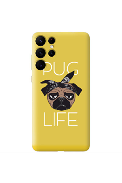 Other Samsung S22 Ultra Pug Life Yellow Colored Silicone TPU Θήκη