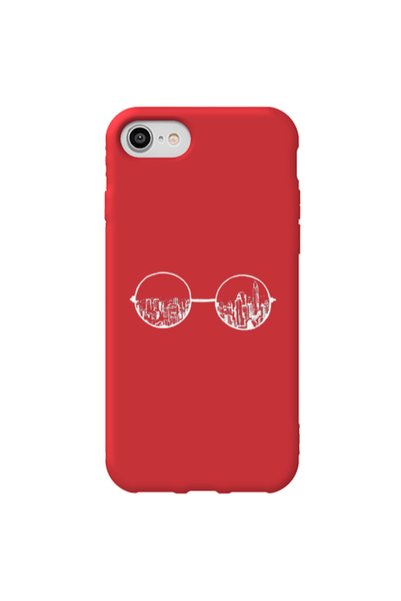 Other Apple iPhone 7 Sunglasses Red Colored Silicone TPU Θήκη