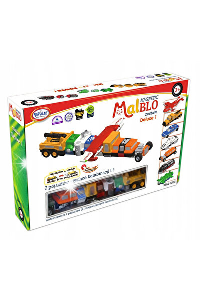 Malblo Set de constructie Magnetice Pojazde Deluxe, 21 elemente, multicolor