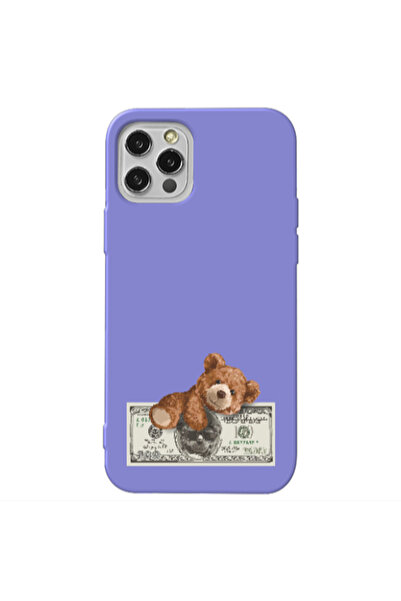 Other Apple iPhone 12 Pro Money Style Purple Colored Silicone TPU Θήκη