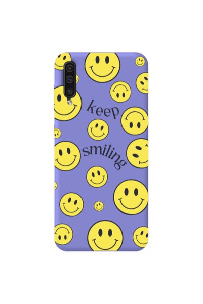 Other Samsung A70 Keep Smiling Purple Colored Silicone TPU Θήκη