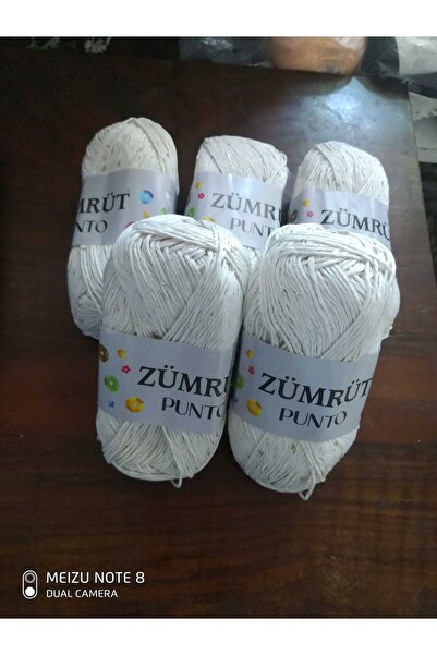 Zümrüt Punto Pullu Silvery Thread Cream 5 Pieces Colar: 1101-2