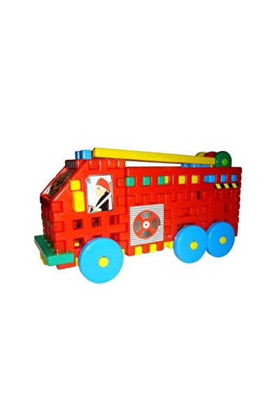 OEM Blocuri constructie masina pompieri, Plastic, 1+ an, Multicolor