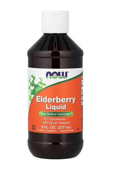 Now Foods Herbal, Elderberry (Sambucus nigra) Liquid, 500 mg, 8 fl oz (237 ml)