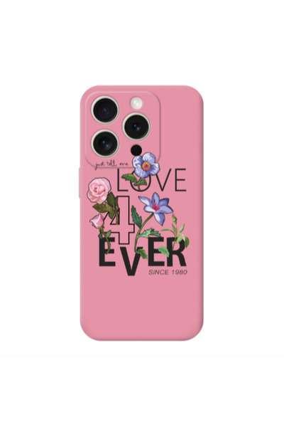 Other Apple iPhone 15 Pro Love for ever Pink Colored Silicone TPU Θήκη