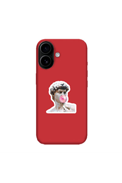 Other Apple Iphone 16 plus Bubble Red Colored Silicone TPU Θήκη