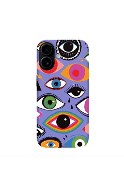 Other Apple Iphone 16 plus Colorful eyes Purple Colored Silicone TPU Θήκη