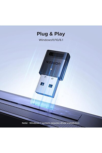 Ugreen USB Bluetooth 5.4 Mini Dongle Adaptör, Siyah, 45134