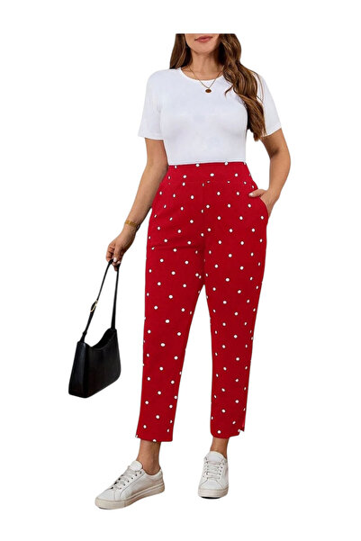 OEM Pantaloni casual, dama, imprimeu buline, marimea 2 XL