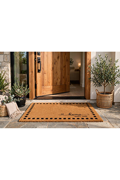 Evoris Coco CC016A Home Sweet Home Desenli Kalın Kaymaz Taban Nem Alıcı Şık T...