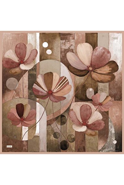 Levidor Salmon Garden Patterned Sura Silk Scarf