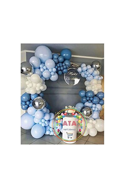 Empressco White and Blue Birthday Concept, Stylish and Elegant Decoration Set