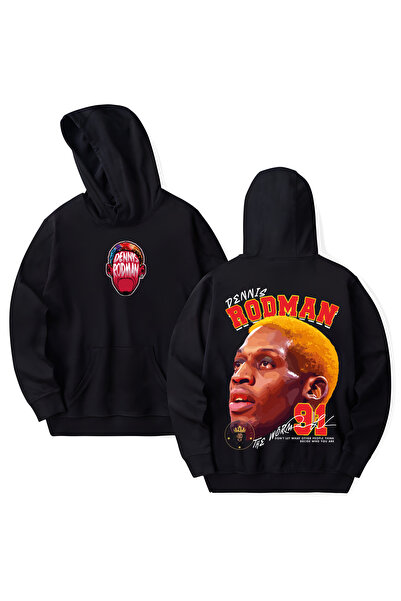 STİL-X Dennis Rodman Printed Cotton Long Sleeve Hooded Sweatshirt with 3 Yarns