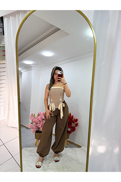 Wenya Butik Fırfırlı Bağcıklı Korse