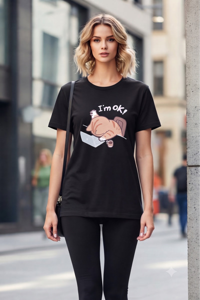 KOZİA OUTDOORS Γυναικείο μπλουζάκι IM.ok με στάμπα, με λαιμόκοψη ποδηλάτου, υ...