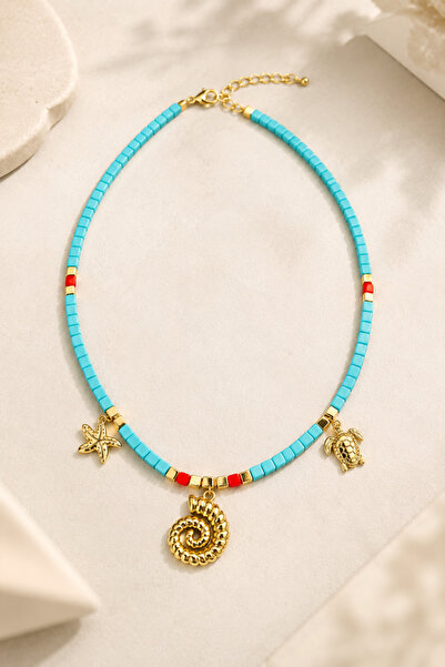 Alexis Carrel Santorini Cube Bead Design Sea-Themed Summer Necklace