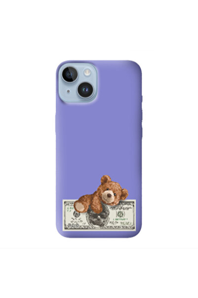 Other Apple iPhone 14 Money Style Purple Colored Silicone TPU Θήκη