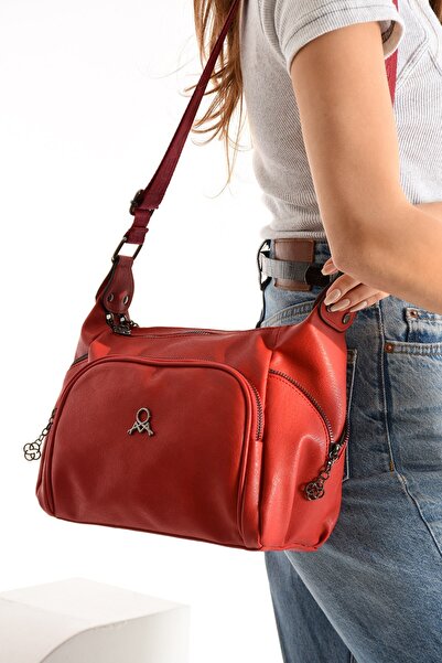 Teal Collection Women's Shoulder Bag Multi-Compartment Faux Leather Zippered ...