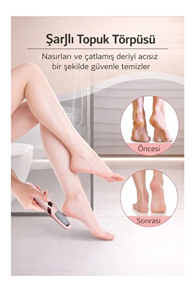 Pretify Şarjlı Ayak Törpüsü Pedikür ve Ayak Bakım Aleti Ayak Tabanı Bakım Törpüsü Topuk Nasır Temizleme