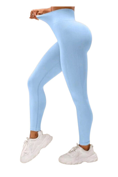 OEM Colanti sport dama, albastri, lungi, elastici, S