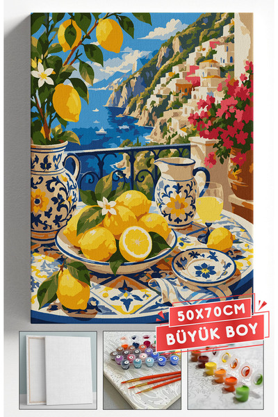 Akihabara Sayılarla Boyama Hobi Seti Çerçeveli Numaralı Tuval Fırça Boya Dahi...