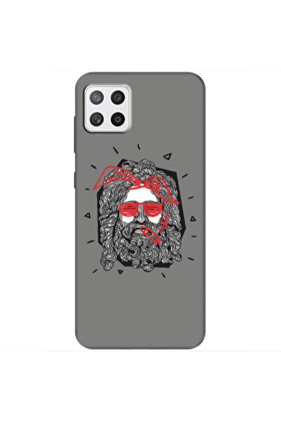 Other Samsung A22 5G Cool glasses Grey Colored Silicone TPU Θήκη