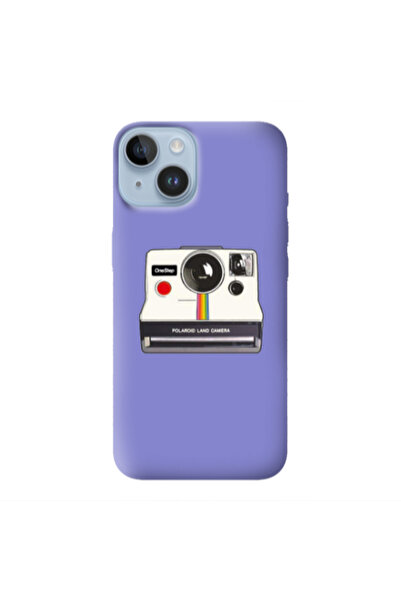 Other Apple iPhone 14 Polaroid land camera Purple Colored Silicone TPU Θήκη