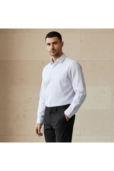 FAV Men Collared Striped Long Sleeves Shirt
