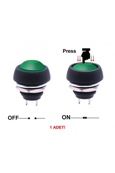 Genel Markalar 12mm PBS-33B Push Buton Yeşil