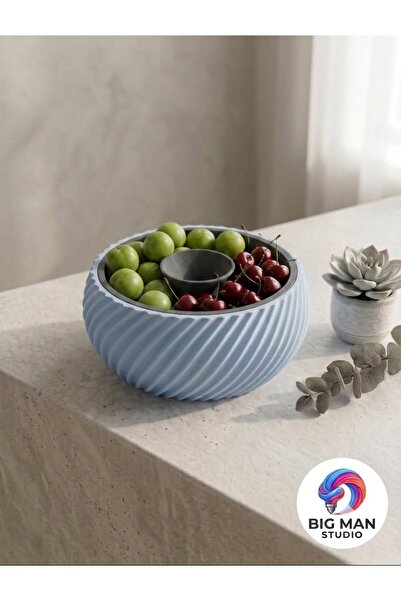 BİGMAN Pastel Mavi Çerez & Meyve Kasesi