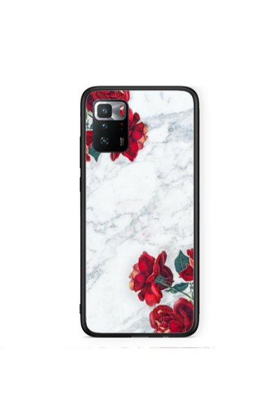 Other Xiaomi Poco X3 GT Marble and roses Black Glossy Θήκη