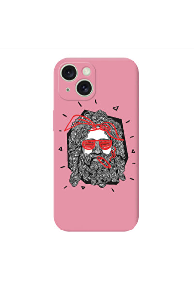 Other Apple iPhone 15 Plus Cool glasses Pink Colored Silicone TPU Θήκη